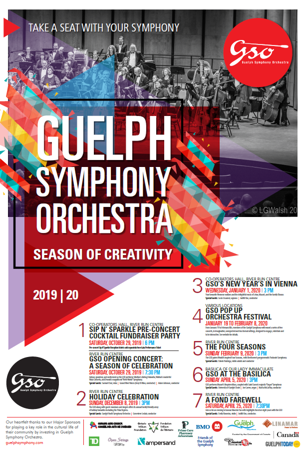 season Poster for the Guelph Symphony Orchestra.